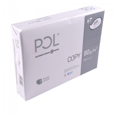 PRINTER PAPER A4 WHITE 80G 500 SHEETS REAM POL COPY PAP-A4-POL80