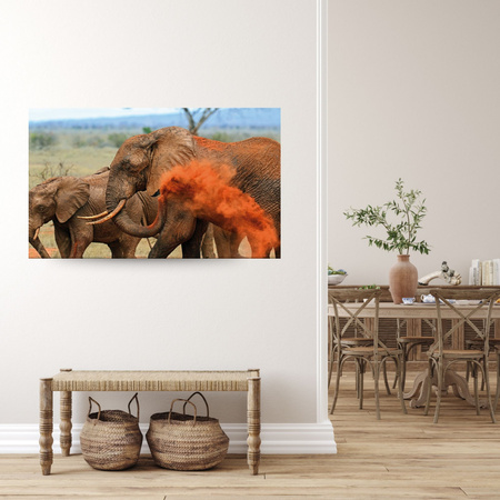 Canvas Print Elephant Pair Savannah Africa Nature 100x80 cm