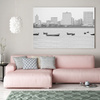 Canvas Print Architecture Boats against the background of the city 40x30 cm