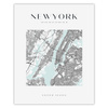 Poster New York city map square 40X50 cm + gold frame