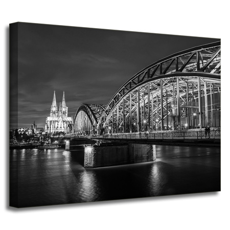 Canvas Print Architecture Cologne Germany Black and White 40X30 cm