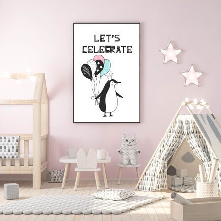 Let's celebrate Birthday Poster 40X50 cm + silver frame