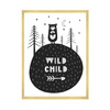Wild child poster 40X50 cm + gold frame