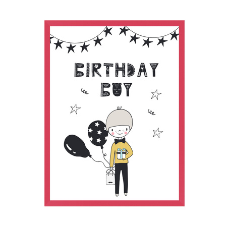Birthday poster Birthday guy 24X30 cm + amaranth frame