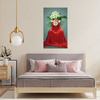 Canvas Print Red Dress Woman Flowers 80x120 cm