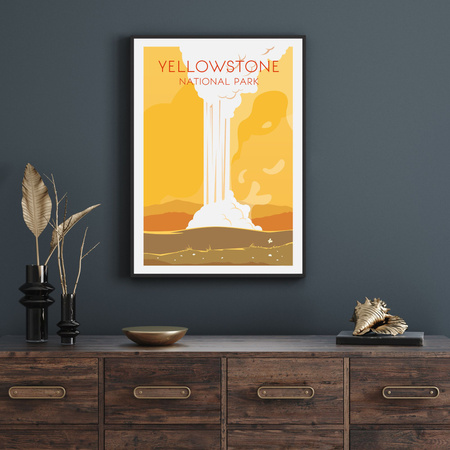 Yellowstone City poster 40X50 cm + gold frame