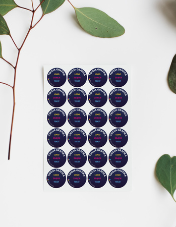 STICKERS with LOGO Square with print Waterproof Text Photo 40x40 mm