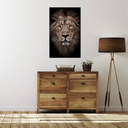 Canvas Print Lion Face Red Eyes Wild 80x120 cm