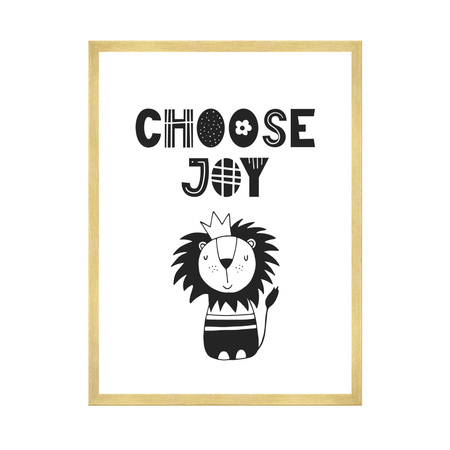 Children's Choose joy poster 40X50 cm + gold frame