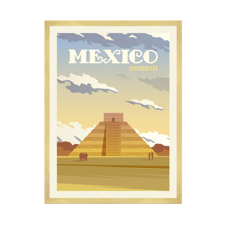Poster Country of Mexico 40X50 cm + gold frame