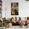 Canvas Print Posing Lion in the Background of Nature 80x120 cm