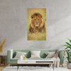 Canvas Print Lion on Grass Animal Nature 80x120 cm