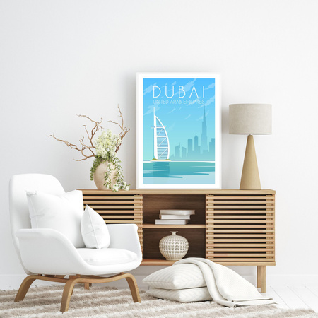 Dubai City Poster 40X50 cm + gold frame