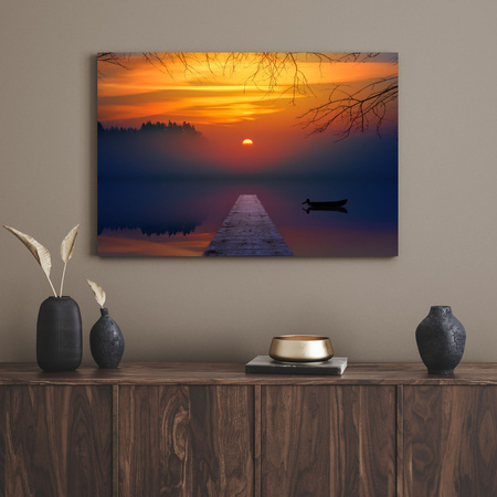 Canvas Print Nature Sunset Over Lake 40x30 cm