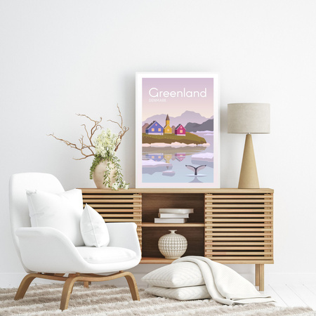 Poster Greenland 40X50 cm + gold frame