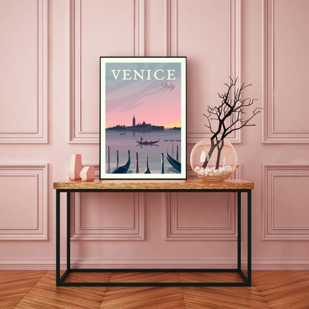 Poster of the City of Venice 40X50 cm + gold frame