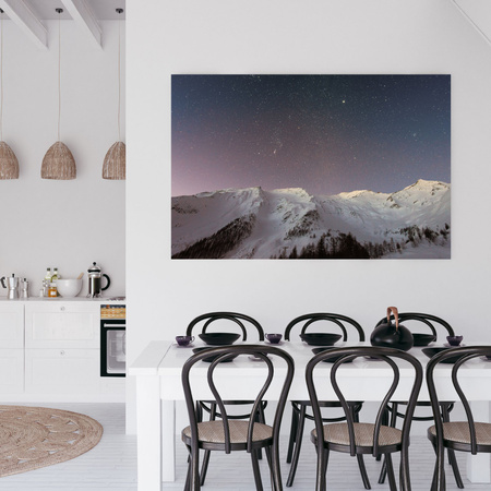 Canvas Print Space Starry Sky Over the Peaks 40x30 cm