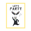 Let's party Birthday Poster 24X30 cm + yellow frame
