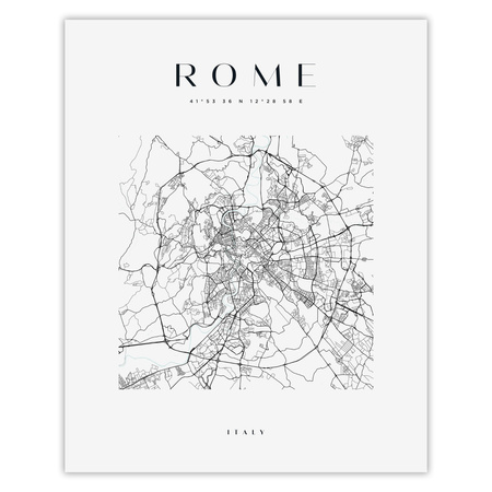 Poster Rome city map square 40X50 cm + gold frame