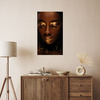 Canvas Print Woman's Face Golden Lips and Elements 80x120 cm