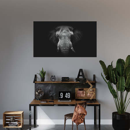 Canvas Print Gray Elephant Face Trunk Tusks 100x80 cm