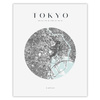 Poster Tokyo city map circle 40X50 cm + gold frame