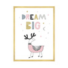Poster Children's Dream big 40X50 cm + gold frame