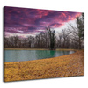 Canvas Print Purple Sky Pond Trees Autumn 100x80 cm