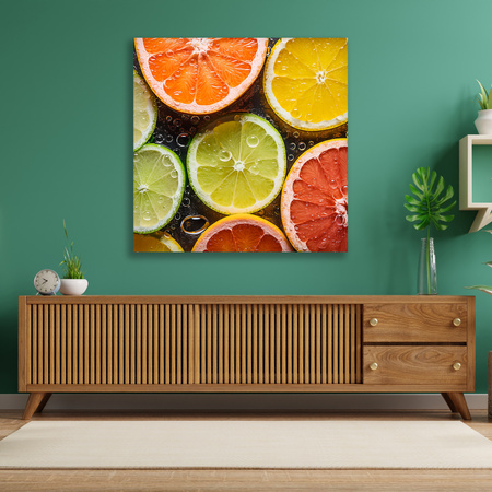 Canvas Print Citrus Freshness Lime Grapefruit Lemon 90x90