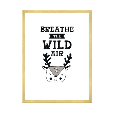 Children's poster Breathe the wild air 40X50 cm + gold frame
