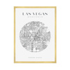 Poster Las Vegas city map circle 40X50 cm + gold frame