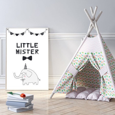 Little mister Birthday Poster 30X40 cm + silver frame