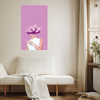 Canvas Print Woman Pink Purple Crystals 80x120 cm