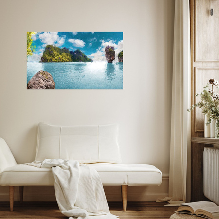 Canvas Print Oil Art Rock Water Mountains 100x80 cm