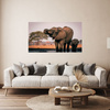 Canvas Print Elephants in Water Africa Nature 100x80 cm