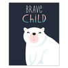 Children's poster Brave child teddy bear 40X50 cm + red frame