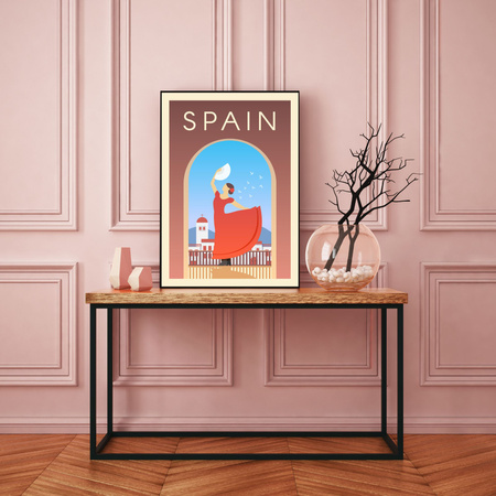 Poster Cities of Spain 40X50 cm + gold frame