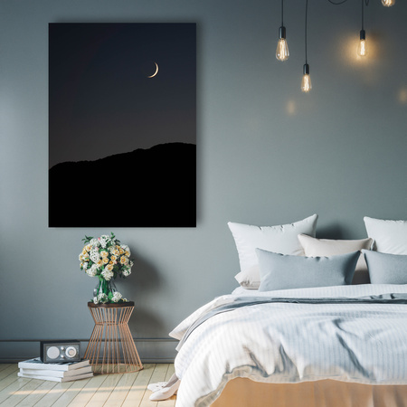 Canvas Print Nature Night Dark Moon Mountains 80x120