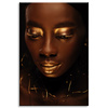 Canvas Print Woman's Face Golden Lips and Elements 80x120 cm