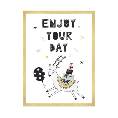 Birthday Poster Enjoy your day 50X70 cm + gold frame