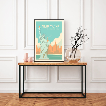 New York City poster 40X50 cm + gold frame