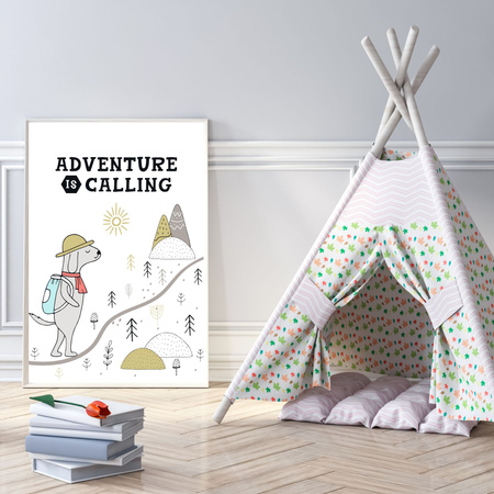Poster Children's Advwnture is calling 40X50 cm + gold frame