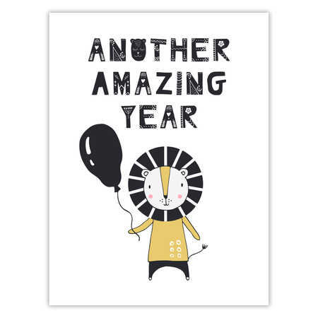 Another amazing year birthday poster 30X40 cm + stone gray frame