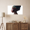 Canvas Print Black Posing Woman Face 100x80 cm
