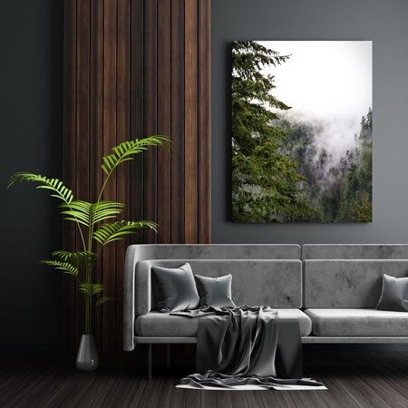 Canvas Print Nature Mountains Fog Forest 30x40 cm