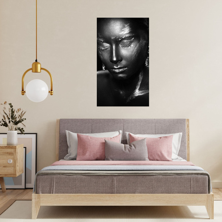 Canvas Print Woman Pensive Art Black 80x120 cm