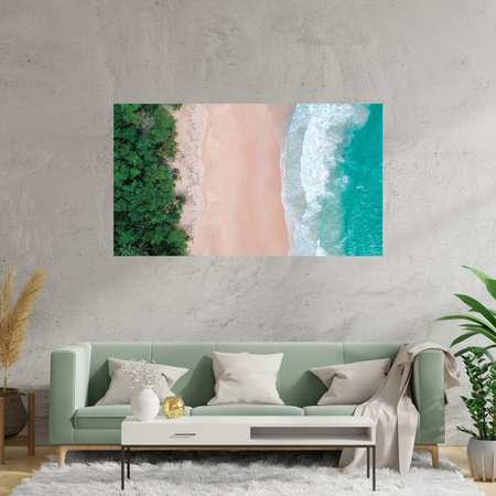 Canvas Print Trees Water Shore Ocean Waves 100x80 cm