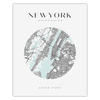 Poster Map of New York city circle 40X50 cm + gold frame