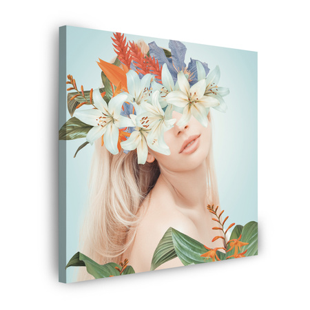 Canvas Print Nature Plants Girl Body 90X90 cm