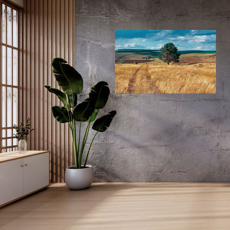 Canvas Print Grain Field Nature Clouds Landscape 100x80 cm